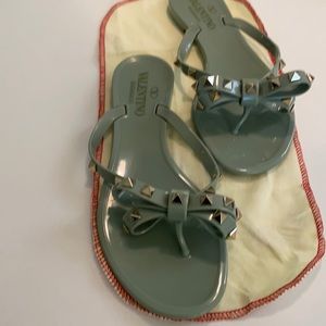 Valentino rubber rock stud thongs size 36